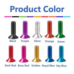 10pc M3 M4 M5 M6 Aluminum Countersunk Bolts Allen Screw Anodised Hex Head Screws