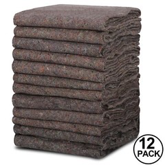 12 Moving Blankets 53×74 inch Heavy Duty Professional Quality Ultra Thick Gray
