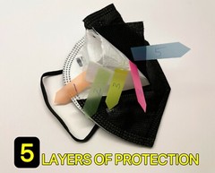 10/20 Pcs Black KN95 Protective 5 Layer Adult Face Mask BFE 95% Disposable Masks