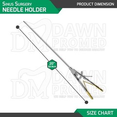 Laparoscopic Sinus Surgery Needle Holder Straight 20″ V Type 5 X 330mm Forceps