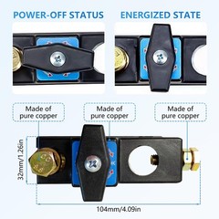 Car Battery Disconnect Switch Power Cut Off Kill For RV ATV Boat Car Truck Yacht