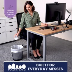 Plasticplace 13 Gallon Extra Tall Drawstring Kitchen Trash 1.2 Mil 24W X 31H