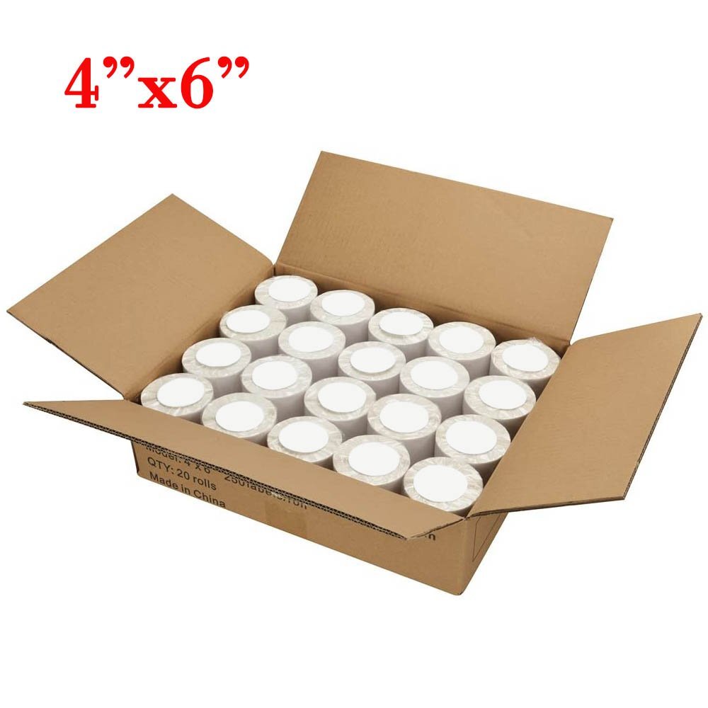 2-20 Rolls 4×6 Direct Thermal Shipping Labels For Zebra 2844 Eltron 250 Per Roll