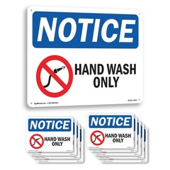 Hand Wash Only OSHA Notice Sign Metal, Plastic, Or Decal – 5 or 10 Pack