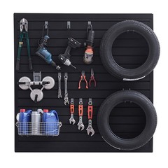 4 x 4 ft Slat Wall Paneling PVC Black Garage Slatwall with Modular Design