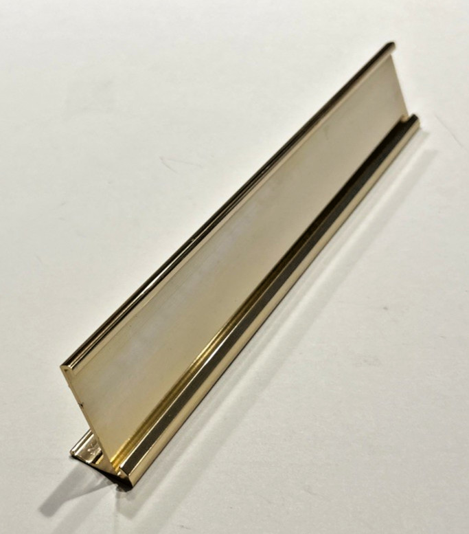 BRUSHED BRASS TONE NAME TAG PLAQUE PLATE For Desks Slide Letter Style 10″ X 1.5″