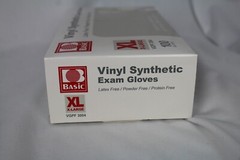 3 Boxes Basic Vinyl Synmax Exam Gloves 100 Ea Box XL VGPF3004