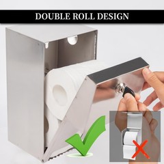 Commercial Toilet Paper Tissue Dispenser Dual Rolls Silver