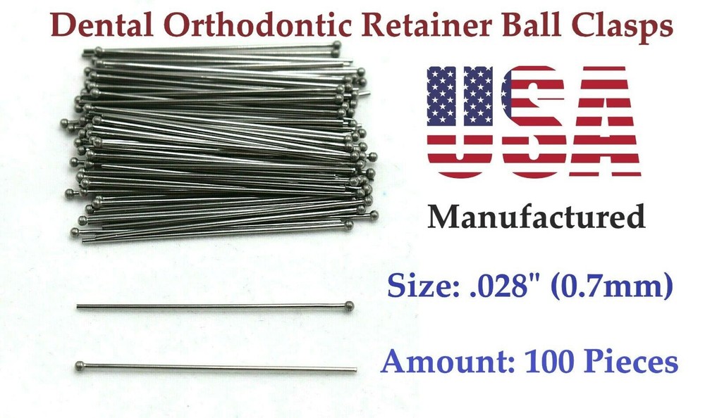 100 pieces – .028″ – Orthodontic Dental Ball Clasps +Free Shipping!