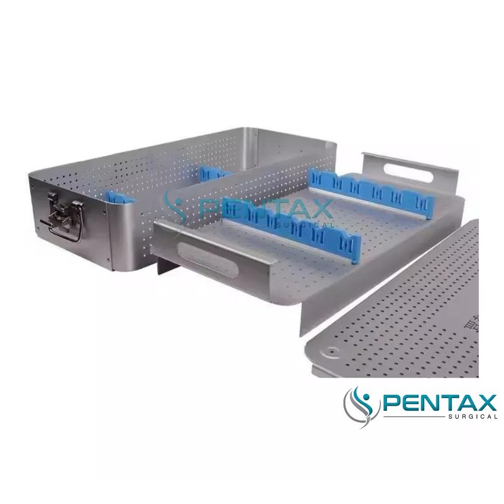 Aluminum Surgical Sterilization Tray Box 540x250x100mm Laparoscope Instruments