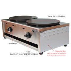 Commercial Crepe Maker 15.7in Natural Gas Nonstick Double Pancake Fruit Machine