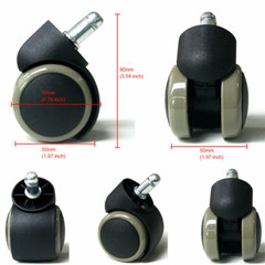 5PCS Heavy Duty Office Chair Wheels Replacement 1/2/3 inch Swivel Fixed Castor