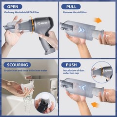 Saker Mini Vacuum Cleaner for Car 3 in 1 Original Filter