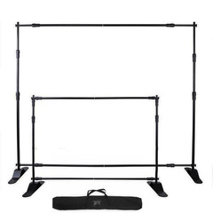 8×10 ft Banner Stand Heavy-Duty Backdrop Stand Telescopic Adjustable Repeat Step