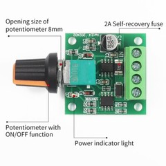 DC 3V 5V 12V 2A Mini PWM DC Motor Speed Controller Dimmer Thermostat Lead-free