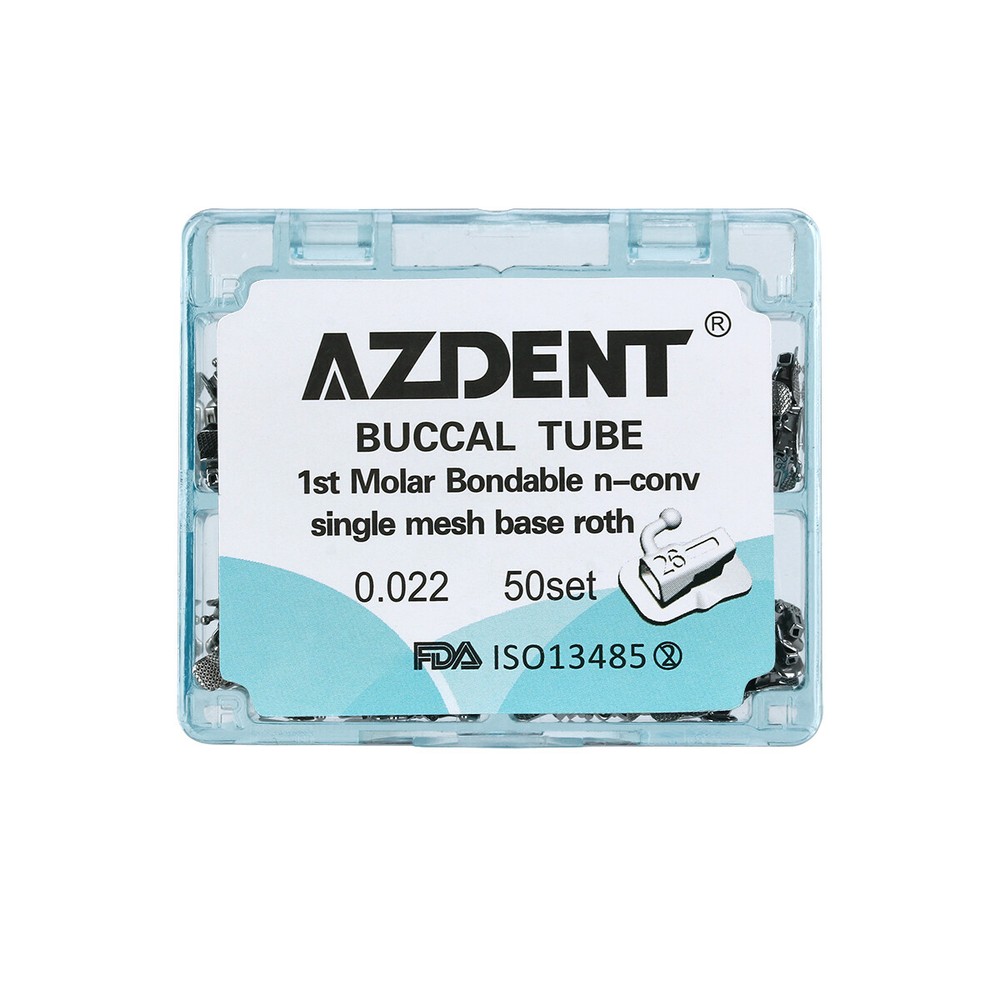 AZDENT Dental Buccal Tube Mesh Base Split 1st Molar Roth 0.022 Bondable