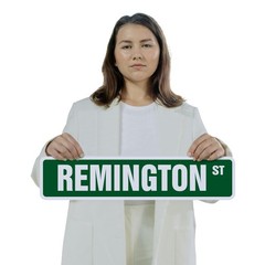 REMINGTON Street Sign (2 Pack) Childrens Name Room Plastic Metal Road Sign