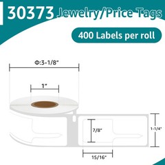 3 Rolls Price Tag 400 Label 30373 Rat-Tail 7/8″x15/16″ for DYMO LabelWriter 450