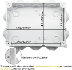 5.9 x 4.3 x 2.8 Inch Junction Box – Durable, Waterproof and Easy to Install