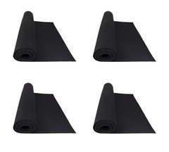 (4 Pack) 20’x27″ Black Neoprene Floor Runner w/ Non Skid Bottom
