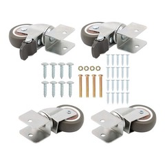 4 Pcs 2″ Casters U-Shaped Bracket Furniture Wheels (2 with brake&2 without)