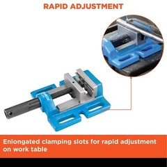 Groz 35120 3″ Uni-Grip Drill Press Vise, Blue, Powder Coated 3.3/16″ Jaw Width