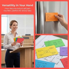 Colored Index Cards 3×5 Inches, 300 Count Neon 3 x 5, Colors—6 Colors