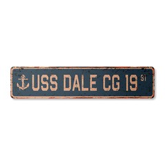 USS DALE CG 19 Vintage Street Sign us navy ship veteran sailor rustic gift