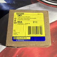 Square D QO280 Plug-On Circuit Breaker 2-Pole 80A 120/240VAC