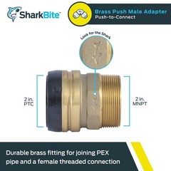 Brass Male Hose Pipe Fitting 114 Inch Push To Connect Durable Easy Install