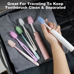 6 Pack Multicolor Toothbrush Covers Caps 1.6 Inch Travel Brush Protectors