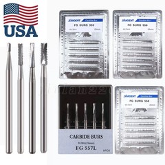 Dental Surgical Burs Round Long 4 556 557 558 330 Carbide Burr High Speed 25mm