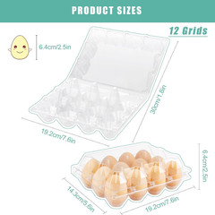 100 Packs Egg Cartons Cheap Bulk，Plastic for 12 Eggs, Clear Egg Cartons 3 * 4 Gr