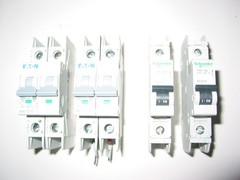 Industrial Breakers, Eaton and Schneider. WMZT2D07, WMZT2D01, C60 10A, C60 2A