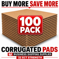 9×12 Corrugated Cardboard Pads Inserts 32 ECT Kraft Filler Sheets 25-200 Pack