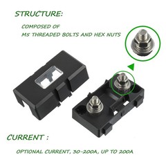 Midi Fuse Holder and 2 High Current Fuses for Cars, Trucks, Vehicles (50 Amp)