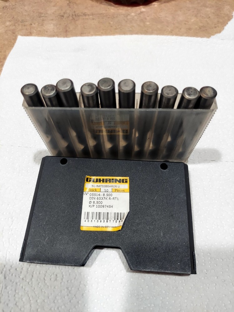 Guhring 8.5mm Carbide Drills Qty 10