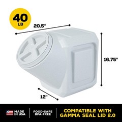 2 PACK Gamma2 Vittles Vault Stackable Pet Food Storage, 40-lb