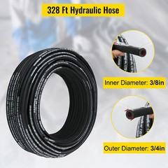 VEVOR Hydraulic Hose 3/8″ Hydraulic Oil Hoses 328 Feet Maximum Pressure 5000 PSI