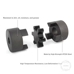 1/2″ to 7/8″ L075 Flexible 3-Piece L-Jaw Coupling Set & Buna-N NBR Rubber Spider