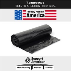 4 Mil, 40′ x 100′ Black Plastic Sheeting Roll-Poly Visqueen|USA Made – Sandbaggy