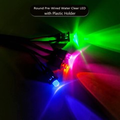 3mm 5mm led diode 20cm Pre-wired DC5V 12V 24V Red Green white led Lamp 10pcs