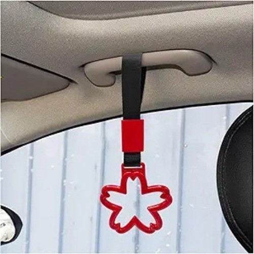 Sakura Shaped Car Handle Rings, Cherry Blossom Drift Charm Hand Str Color: Red