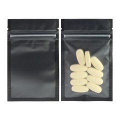 3x5in Matte Clear Front Black Back Foil Mylar Flat Zip Lock Bag w/ Machine C01