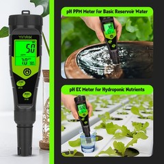 Pool Salt Tester, Digital 5 in 1 pH TDS EC Salinity Meter with Calibration…
