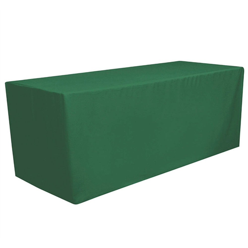 8′ ft Fitted Polyester Tablecloth Table Cover Wedding Banquet Party Hunter Green