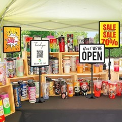 6 Pack Sign Stand for Display 8.5 x 11 Adjustable Poster Stand Table Top & Floor