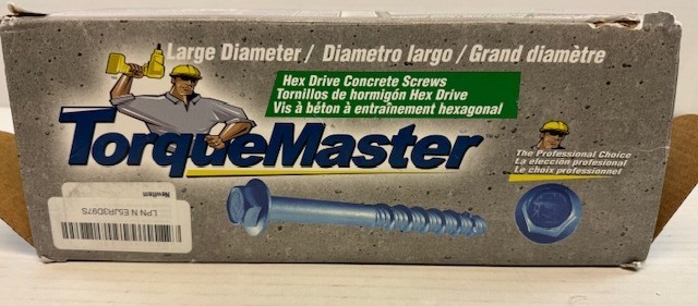 Torquemaster Blue Ruspert Large Diameter Hex Masonry Screws, 10 Pieces – 1/2″ x