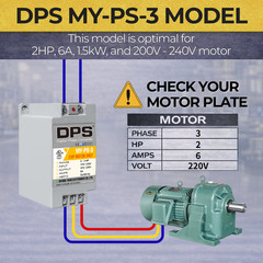 1 Phase to 3 Phase Converter, Suitable for 2HP(1.5KW) 6 Amps 200-240V Motor