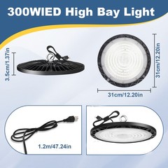 8 Pack 300W UFO Led High Bay Light Warehouse Factory Commercial Industrial 6000K